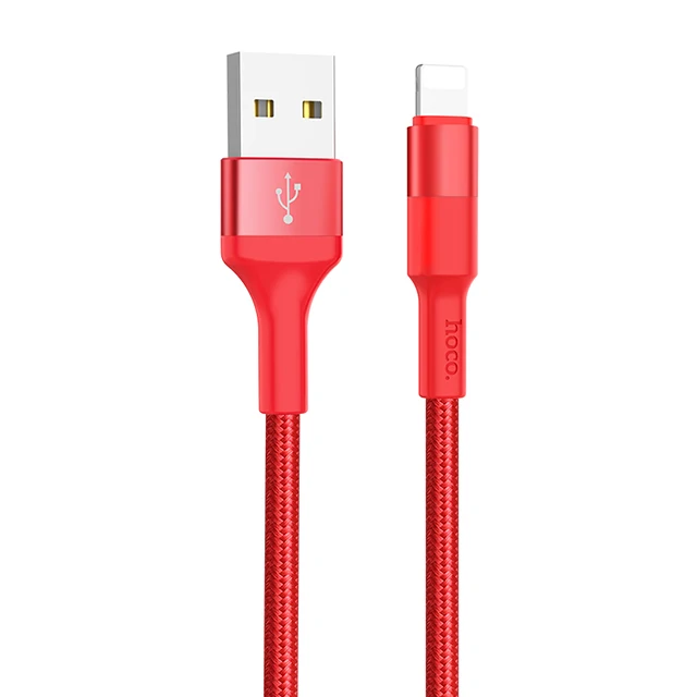 HOCO прочный нейлоновый Плетеный USB кабель для iPhone 6 6s 7 8 Классический usb кабель для зарядки и передачи данных для iPhone X Xr Xs Max шнур зарядного устройства - Цвет: Red