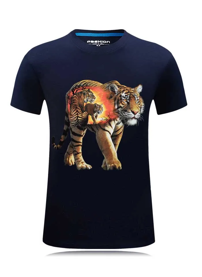 

3D T-Shirt Men's 2019 Summer Fashion funny T-shirt wolf Printed O-neck plus size 6XL hip hop clothing black cool Male Tops Tees