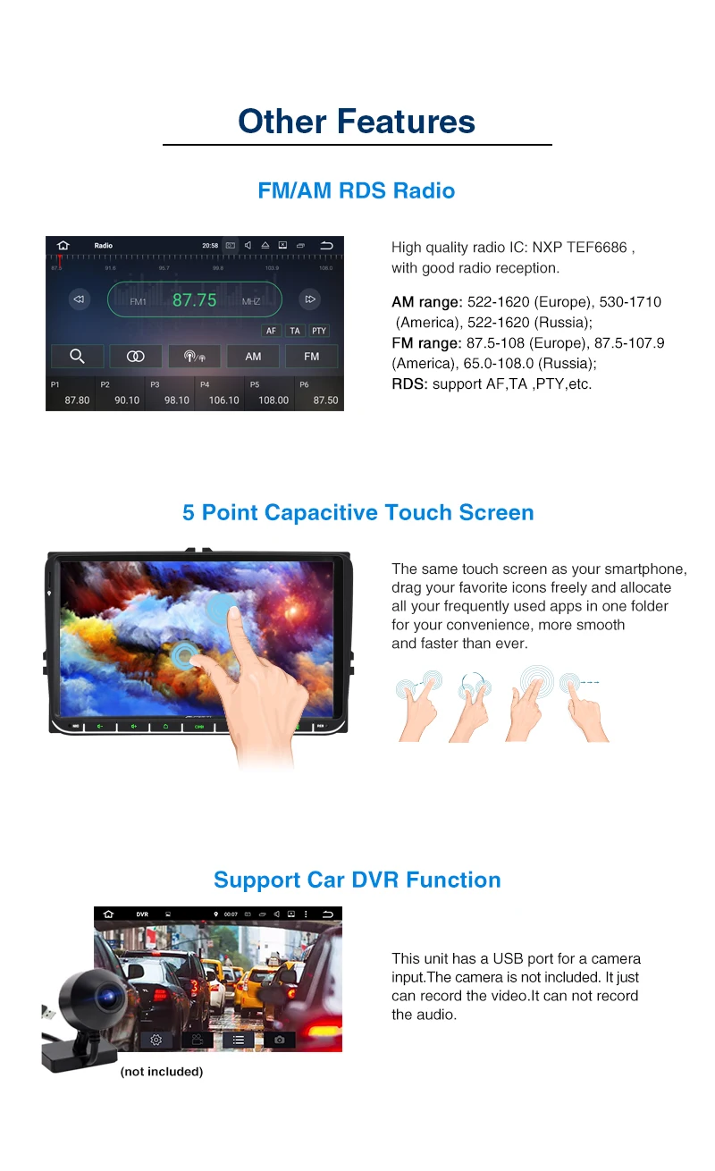 Perfect Pumpkin 2 din 9"Android 9.0 Autoradio GPS Navigation For Volkswagen/Skoda/Golf/Passat Car Stereo Audio NO DVD Player OBD2 DAB 20