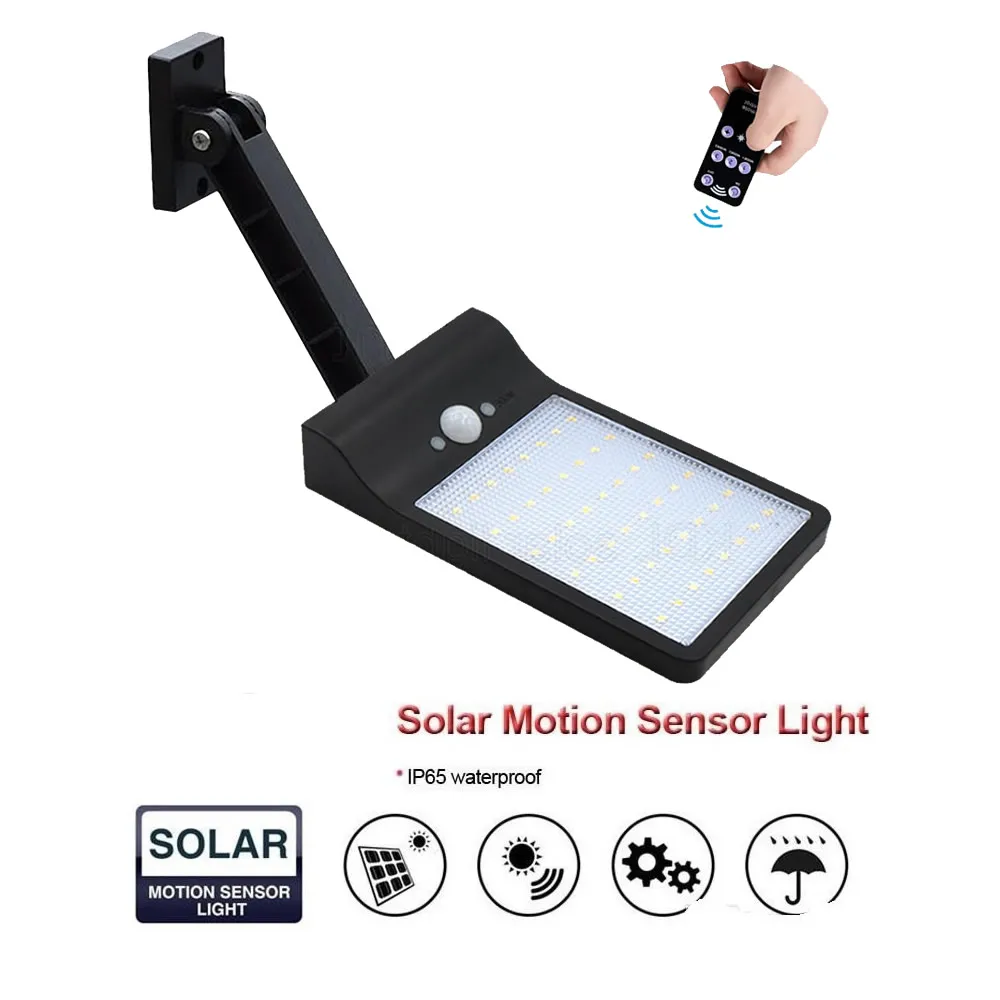 

remote control rotate bracket solar street light new 500 LM 48 LED Solar Light PIR Motion Sensor Waterproof Outdoor Garden Secur