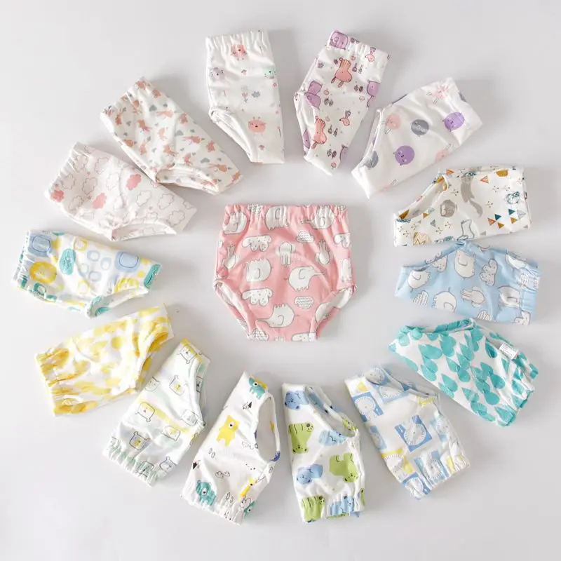 

Baby Toddler Training Pants 6 Layers Cotton Changing Nappy Infant Washable Cloth Diaper Panties Reusable
