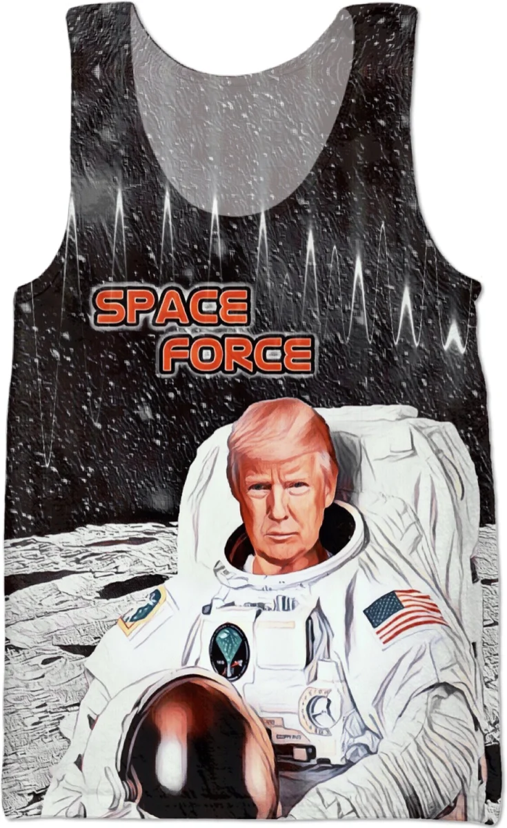 Мужские рубашки без рукавов Space Force Trump летние крутые майки для бодибилдинга