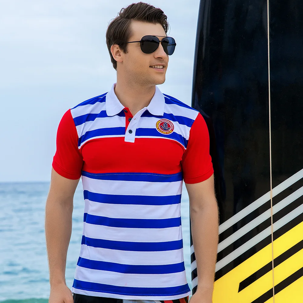 Men Polo Shirt Mens 100% Cotton Striped Casual Shirts Leisure Short Sleeve Tops 100% Cotton Plus Size High Quality Fashion 2018 (5)