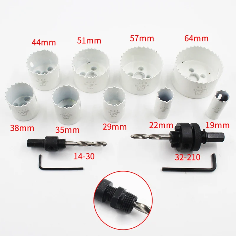 

13 Pcs Hole Saw Cutter Kit Bi-Metal Hole Saw Blades Drill Arbor for Metal Wood Holes Cutting LKS99