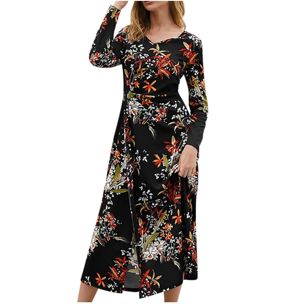 Womail Floral Print Long Summer Dress Maxi Beach Dress Evening Party Dress for Women dresses woman party night 719#3 Womail Floral Print Long Summer Dress Maxi Beach Dress Evening Party Dress for Women dresses woman party night 719#3