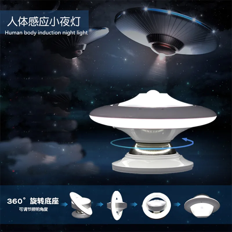  CLAITE 360 Degree Rotating Rechargeable LED Night Light Security Wall Lamp Infrared Sensor Light fo - 33015413624