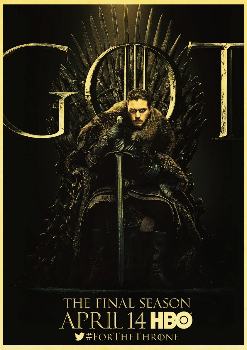 Игра трона GOT Сезон 8 Джон Сноу постер фильмов в стиле винтаж для дома гостиной спальни настенный Декор печатная Картина Настенная живопись