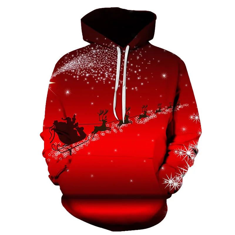 

2019 New Men Women Christmas Hoodie Santa Claus/Christmas Tree/ Print Autumn Winter Casual Pullover Long Sleeve Sweatshirt Men