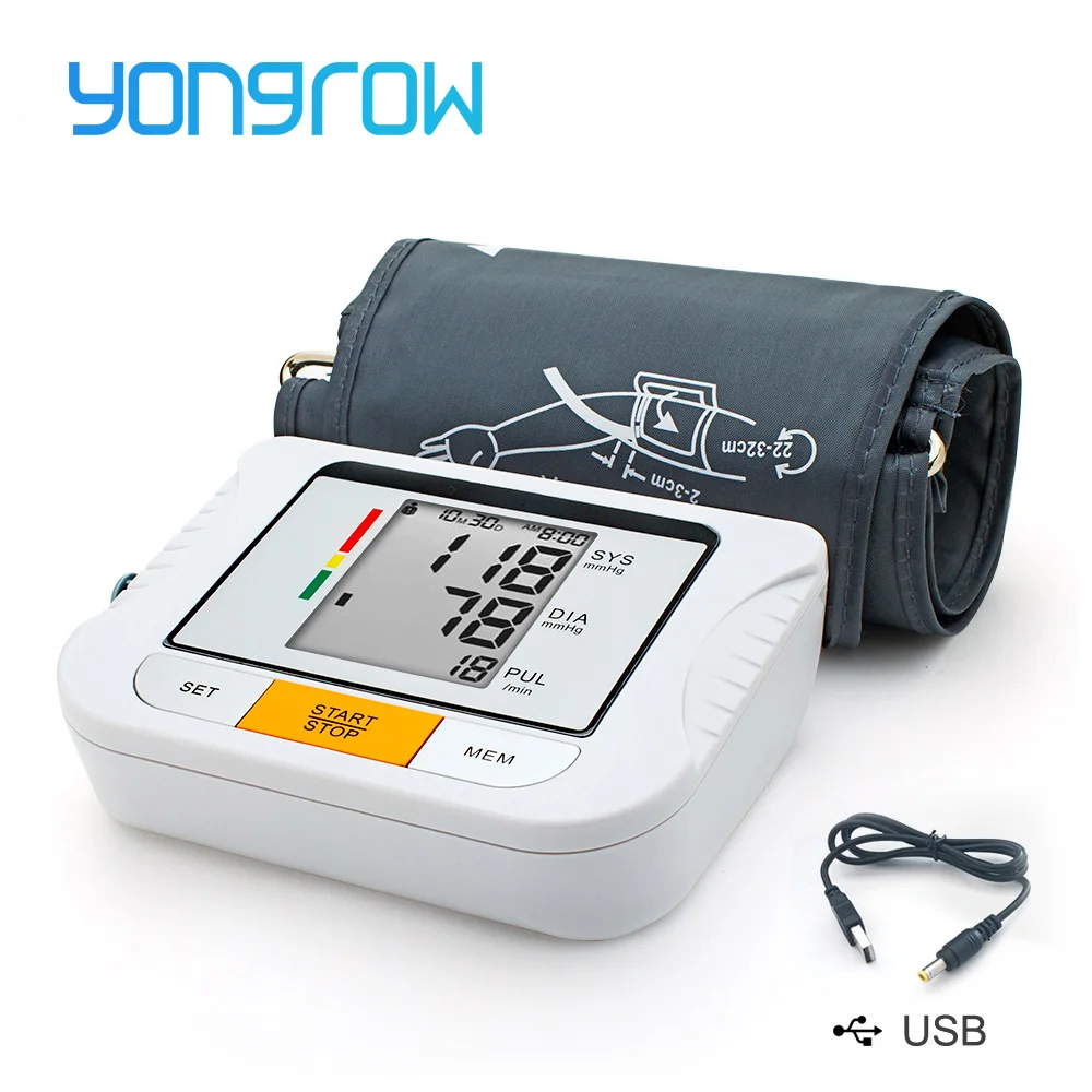 

Yongrow Blood Pressure Monitor Tonometer Fully Automatic Digital Upper Arm Blood Pressure Monitor BP Monitor