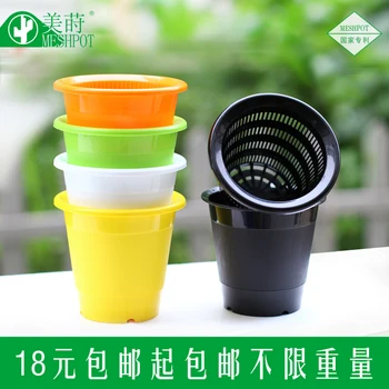 

Control pots round fleshy root plastic resin pots set pots of orchid plant flower pots small pots multicolor may choose