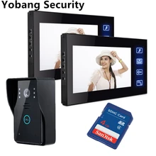 Yobang Security freeship 7 inch wired Color video intercom Door phone System IR Camera monitor intercom video door bell camera