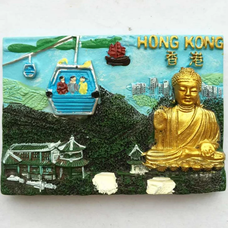 1 Pc Creative Hong Kong Fridge China Travel Tourist Souvenirs Resin Refrigerator