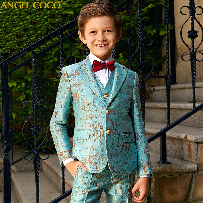 

Blue Blazers For Boys Suits Blazers British Children's Dress Boys Suits For Weddings Performance Suit Jacket Costume Garcon