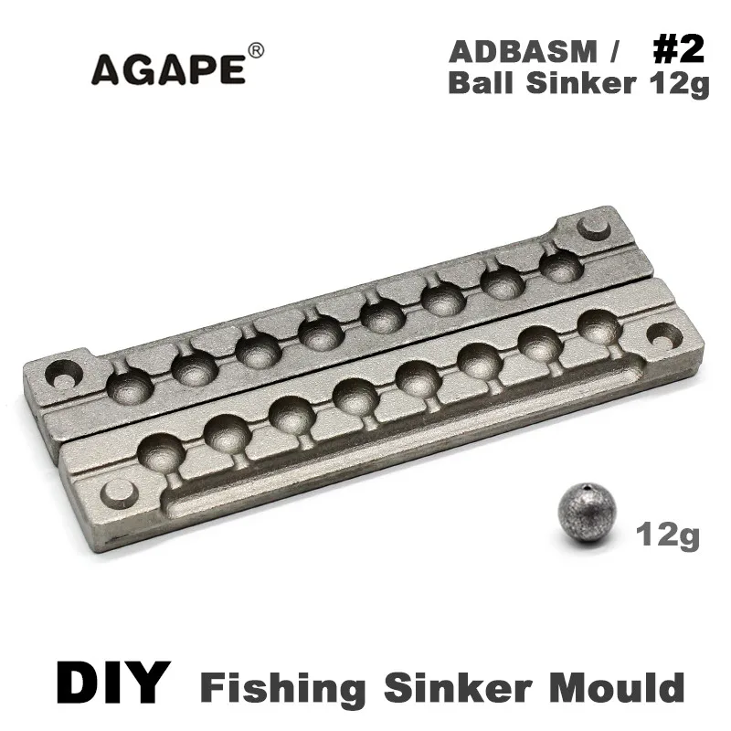Agape DIY рыболовный шар грузило форма ADBASM/#2 12 г 8 полостей | Спорт и развлечения