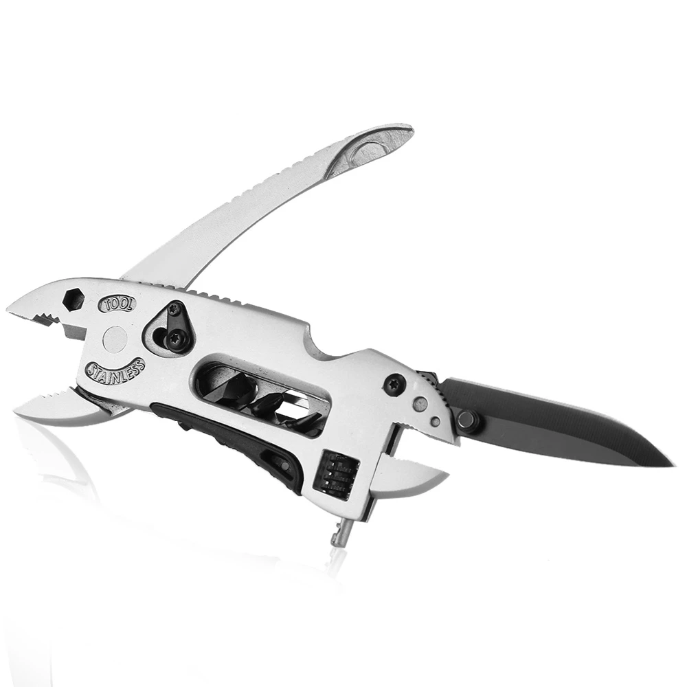

Outdoor Survival Multi-tool EDC Set Adjustable Wrench Jaw Screwdriver Pliers Knife Portable Hiking Tool Kit