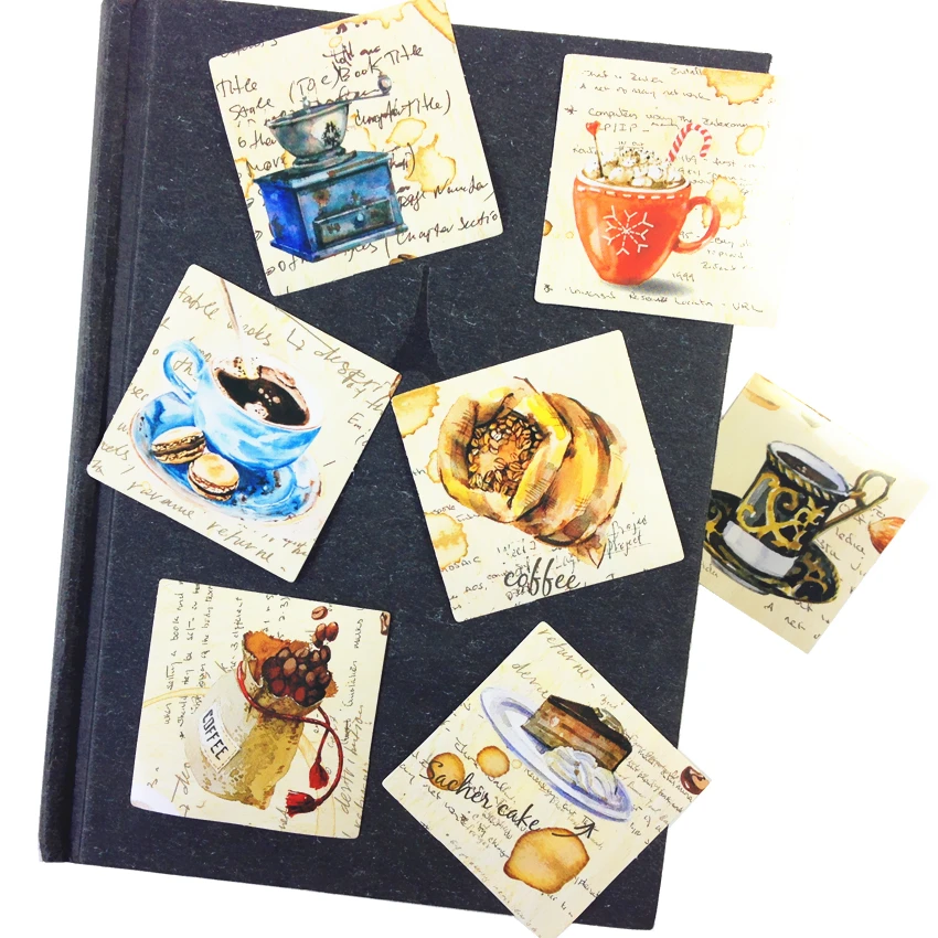 

45pcs/box/lot Sweet Coffee time series paper lifelog sticker adhesive seal stickers scrapbooking cute stationery wholesale