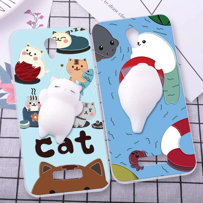 

ShuiCaoRen Silicone Cases For Highscreen Power Five Pro Case 3D Squishy Finger Pinch Cat Skin For Highscreen Power 5 Pro Cover