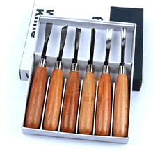 Плотник Вырезка Рыхлители набор инструментов по дереву скульптурные 6 шт. дерево Вырезка Инструменты ксилография Ножи комплект с пропахивания ложка лезвие act027
