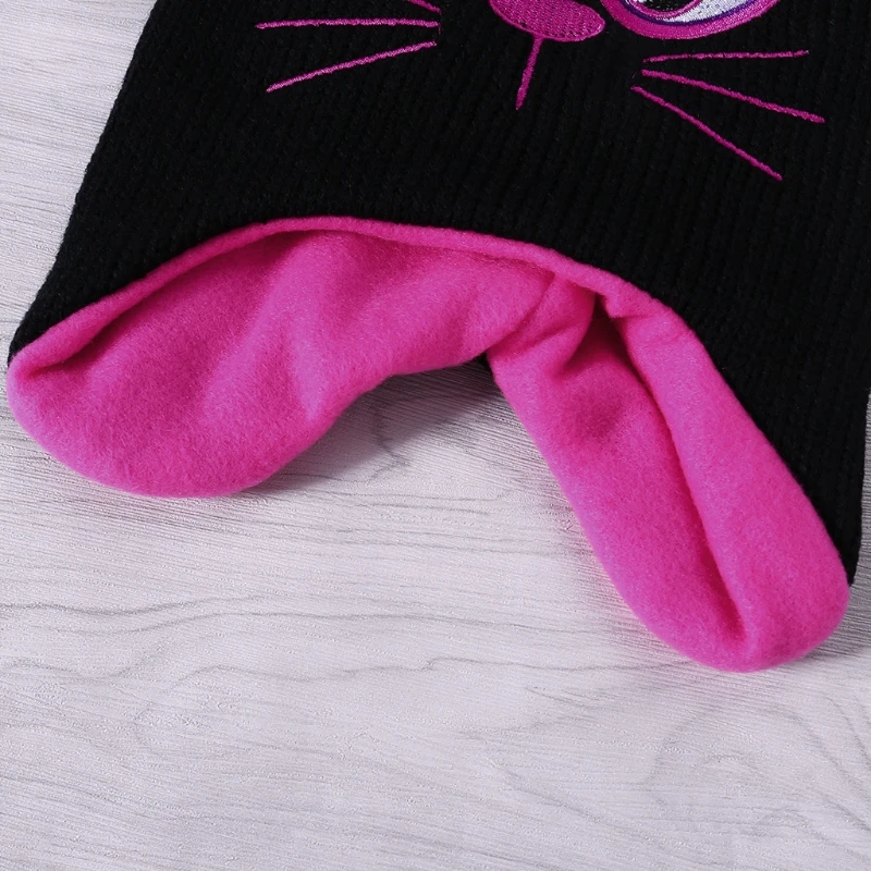 

Kids Girls Warm Knit Hats Cartoon Pointed Ears Cat Baby Boy Cotton Winter Hats