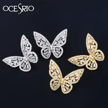 Роскошные серьги-Бабочки из кубического циркония для женщин и девушек,, золотые, серебряные, Кристальные свадебные серьги-гвоздики, женские серьги, ers-q68