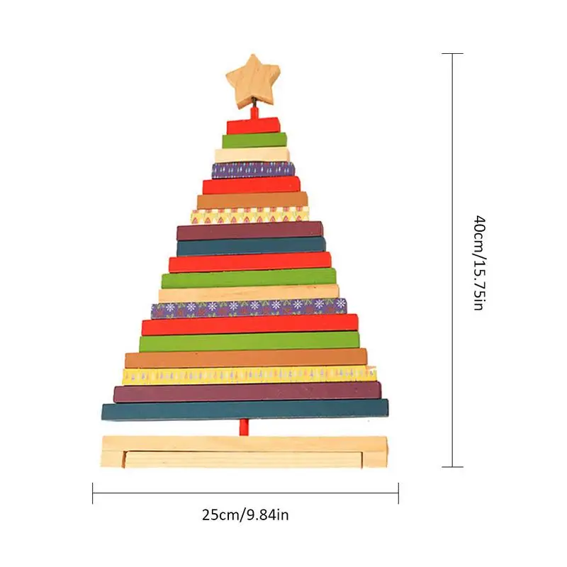 DIY забавное деревянное украшение для рождественской елки строительные блоки дерево детский подарок Рождественское украшение для домашнего магазина оконный орнамент - Цвет: L