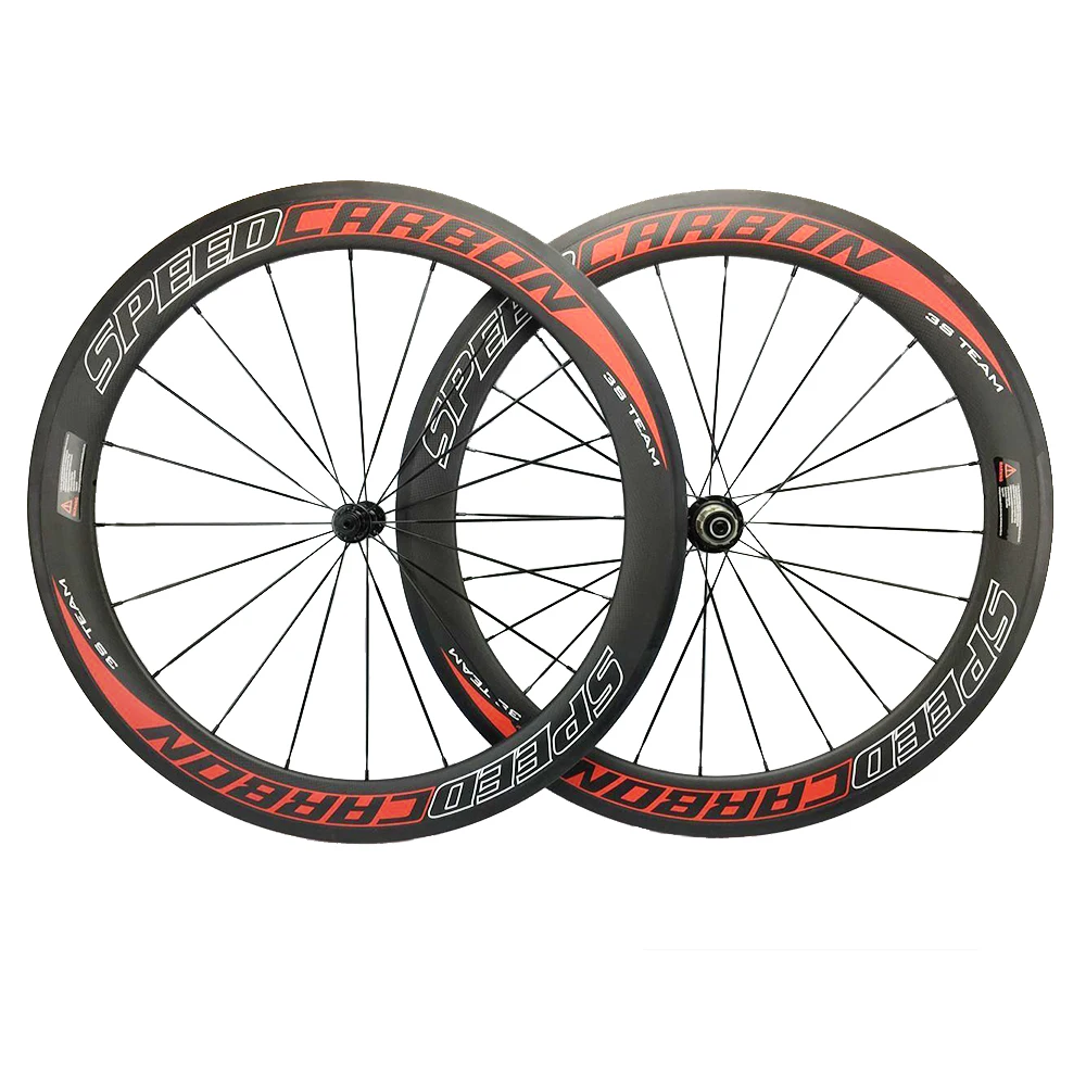 

60mm Full Carbon Wheels Road Bike Wheelset Clincher Tubular Novatec Powerway Road Hub Speedcarbon Wheels 700C Roues en Carbone