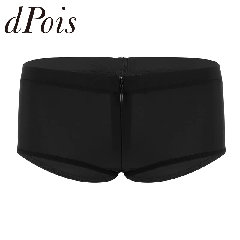 

Sexy Women Lingerie Sheer Polyester Zipper Crotch Low Rise Bikini Briefs Underwear Super Soft Underpants Summer Triangle Panties