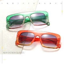 Модные квадратные солнцезащитные очки для женщин Элитный бренд градиентные, зеркальные солнцезащитные очки для женщин Личность оттенки UV400