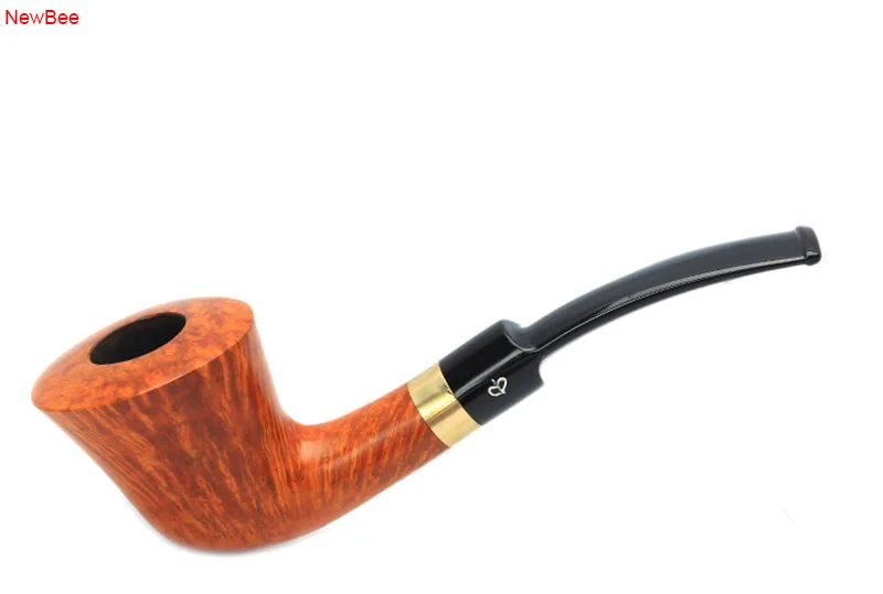 7 newbee free 10 smoking tools kit briar wood tobacco pipe for men good grain smoking pipe with acrylic saddle mouthpiece 9mm filter China wholesale