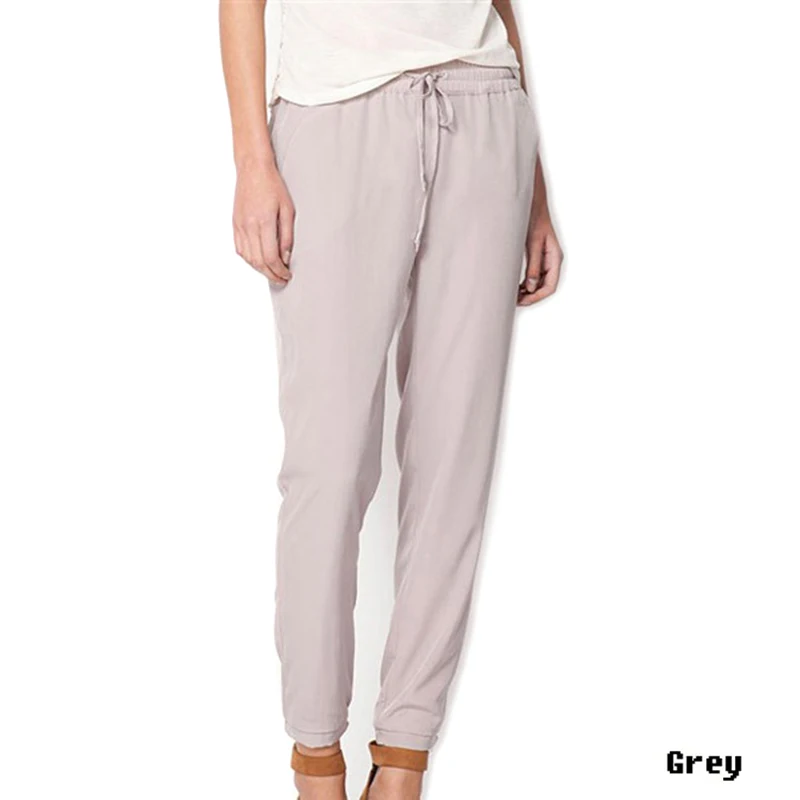 

Women Casual Loose Pants Solid Elastic Waist Long Pants Autumn Stretch Female Trousers SSA-19ING