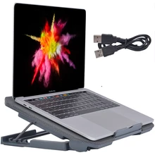 11-17 inch Laptop Cooler USB Fan Cooling Pad 2 Fans Notebook Adjustable Holder Cooler for Macbook Lenovo Xiaomi Laptop Stand laptop cooling pad notebook cooler stand fans laptop cooler with high quality