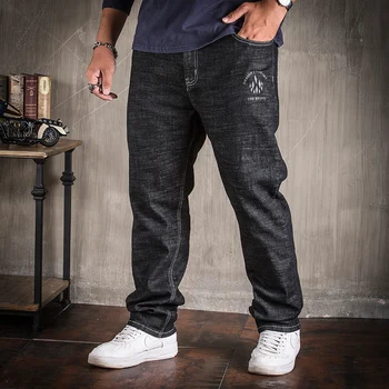 

Plus Size 30-48 Men Fashion Distressed Ripped Skinny Jeans Slim Fit Motorcycle Moto Biker Jeans Elastic Denim Hip hop Punk Jeans