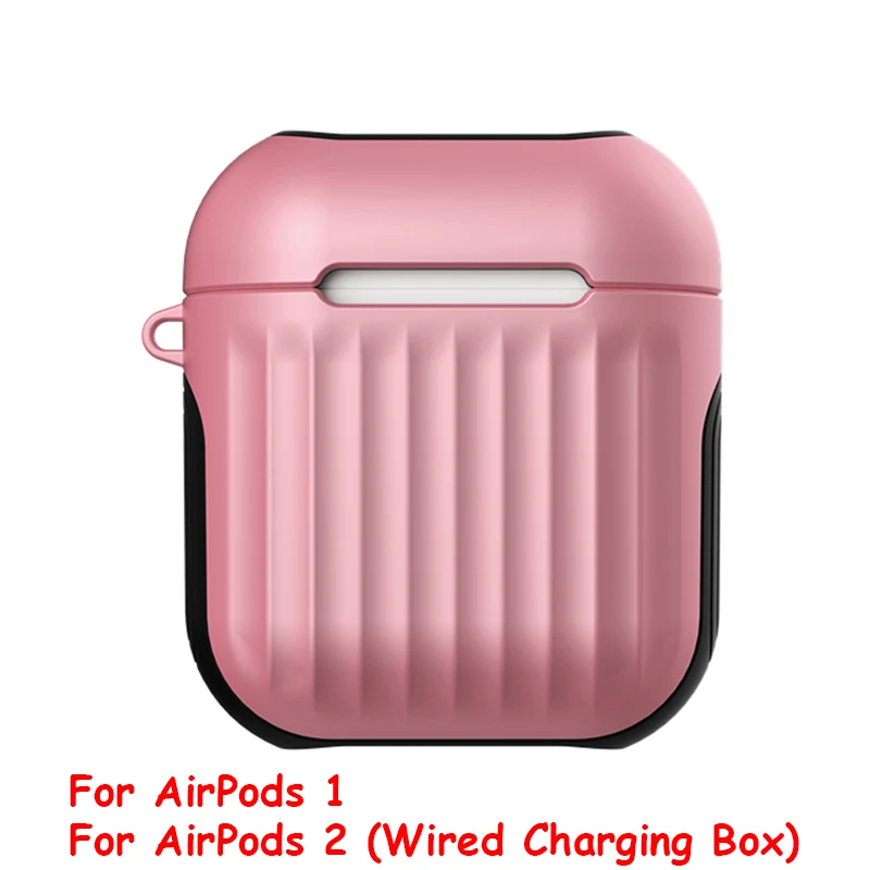 Чехол для наушников Apple Airpods 1, силиконовый чехол для Airpods 2, проводной зарядный чехол, противоударные сумки для Air Pods 1, 2, чехол - Цвет: Pink