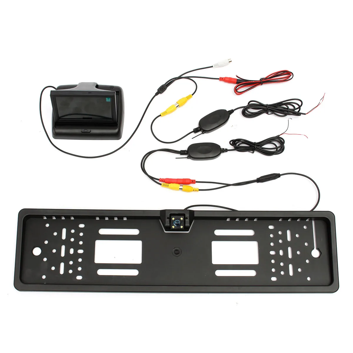 

Car Rear View Kit European License Plate Reversing Camera+4.3 Inch TFT Monitor+Wireless Adapt Car Truck 120 Degree