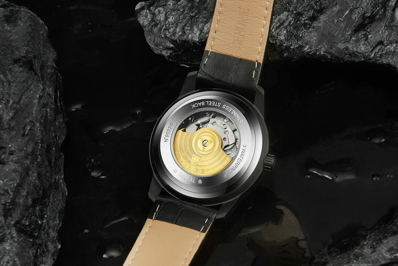 Tevise черные кожаные механические Автоматические часы для мужчин бизнес Tourbillon Moon Phase Skeleton Наручные часы Relojes Hombre T810b