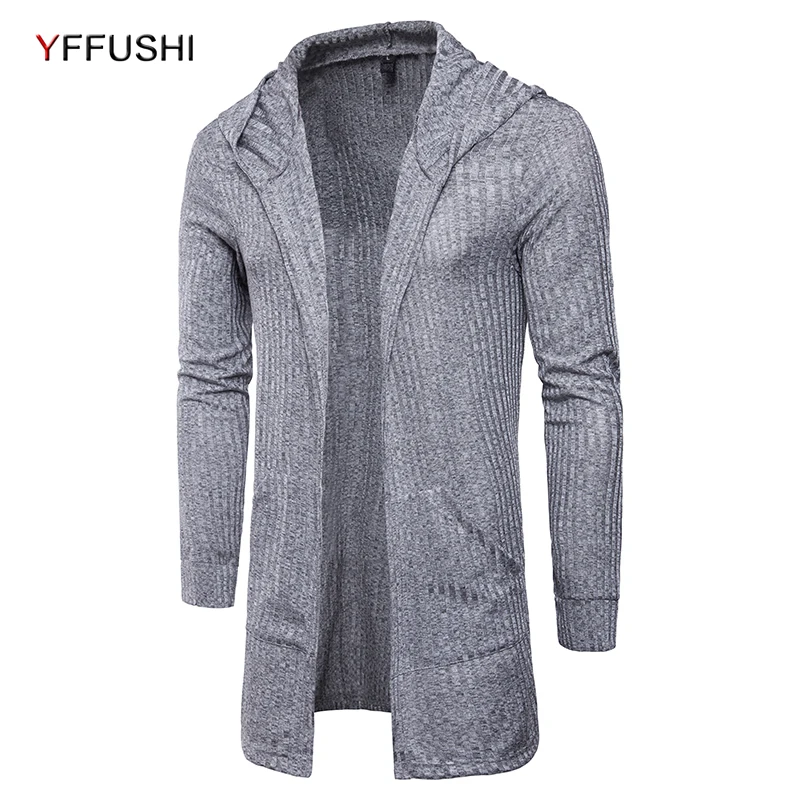 YFFUSHI Men Hooded Cardigans Spring Autumn Fashion Brand Long Sleeve