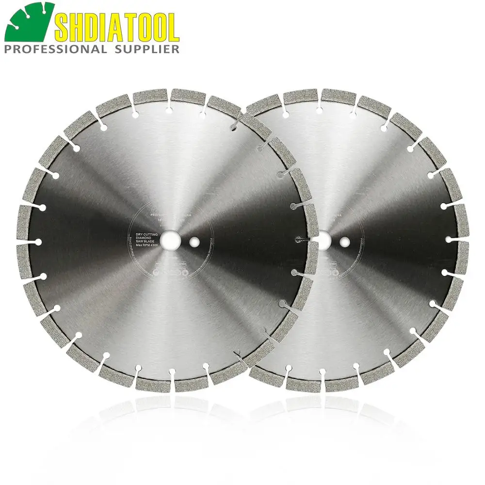 

SHDIATOOL 2pcs Dia 14inch/354mm Laser Welded Arrayed Diamond Blade Cutting Disc Saw blades Reinforced Concrete Diamond Wheel