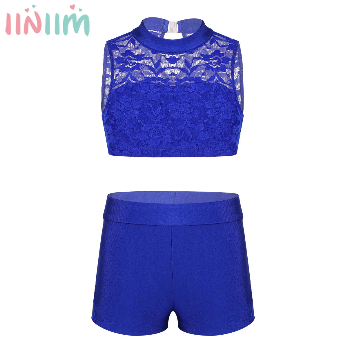 

Kids Girls Athletic Floral Lace Tank Top with Bottoms Set for Ballet Dance Gymnastics Leotard Dance Set Children's Clothing