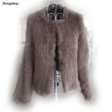2017 New Knitted Rabbit Fur font b Coat b font Slim Rabbit Fur Jack Real Hand