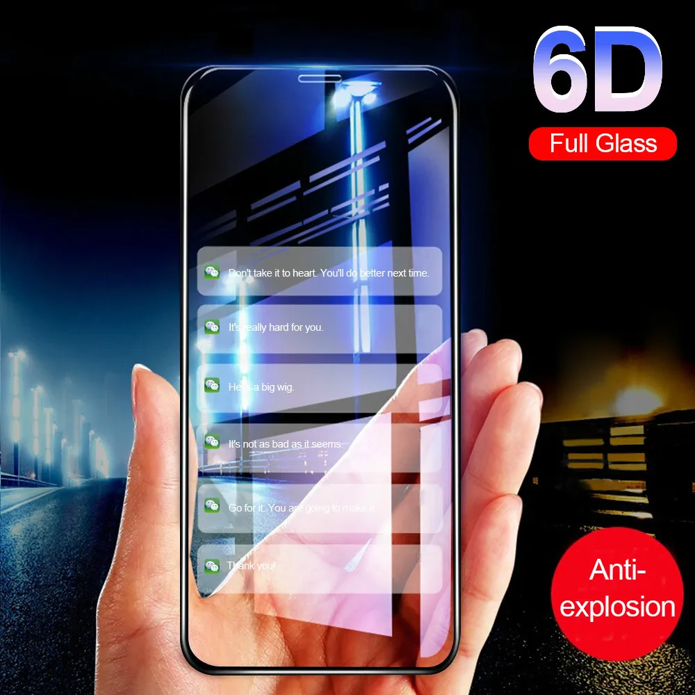 

WIT@WITACE 6D Full Cover Curved Tempered Glass For iPhone X Screen Protector For iPhone 6 6S Plus 8 7 Plus Protective Glass Film