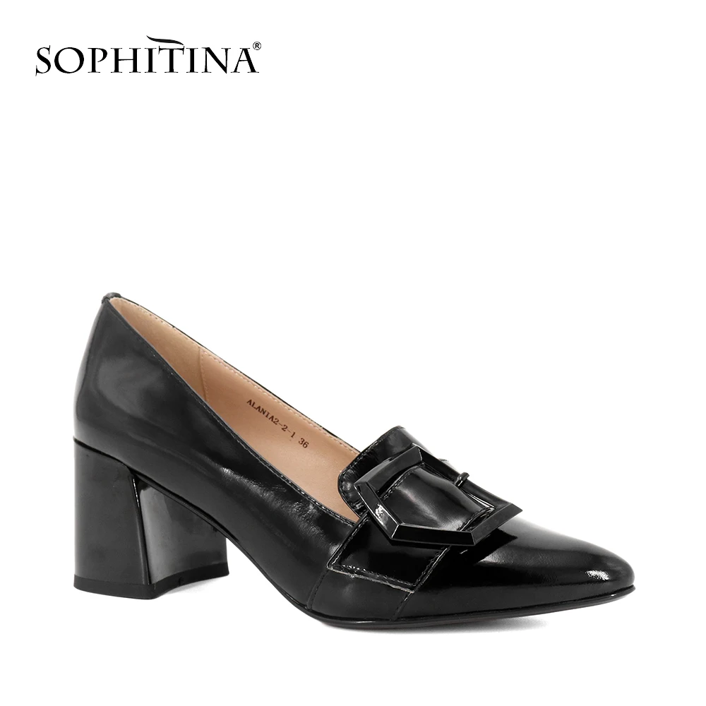 SOPHITINA/Новые осенние женские туфли лодочки модные из лакированной кожи с острым
