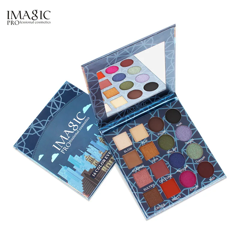 

IMAGIC Eyeshadow Palette 16 Colors Shimmer Matte Eye Shadow Pallet Waterproof Eye Glitter Powder Cosmetics Brochas Maquillaje