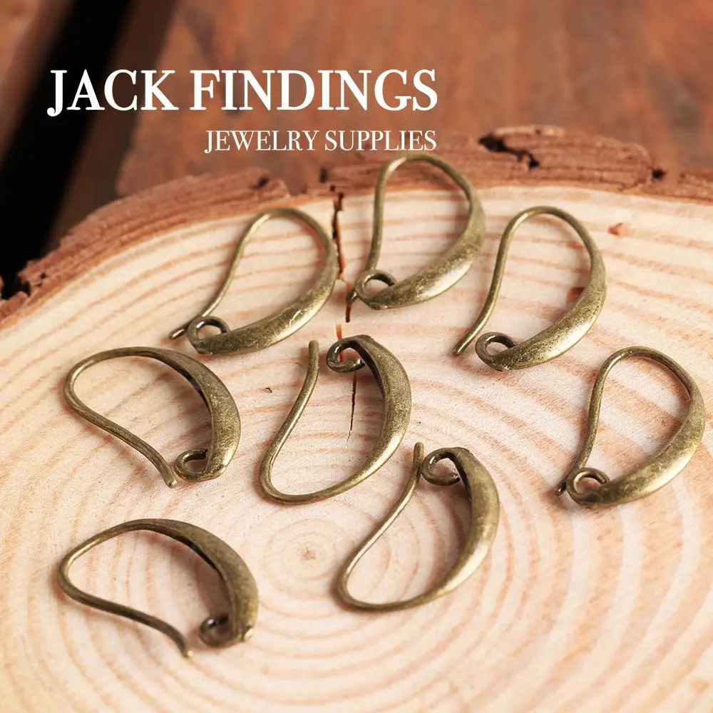 13*19mm 10pcs High Quality Antique Bronze Plated Brass French Earring