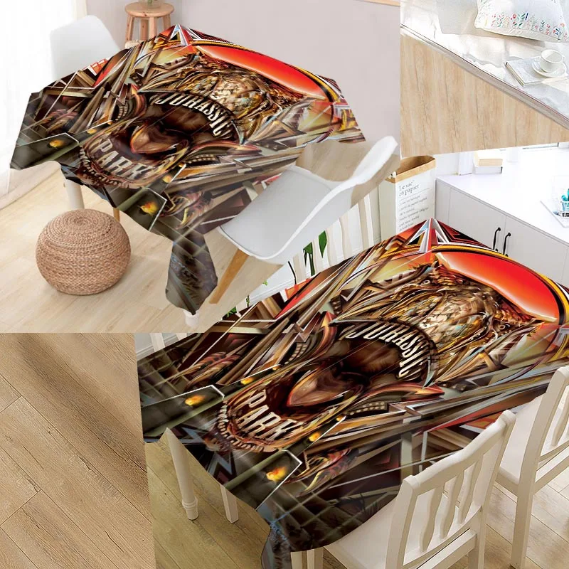 Jurassic Park Custom Table Cloth Oxford Print Rectangular Waterproof Oilproof Table Cover Square Wedding Tablecloth P