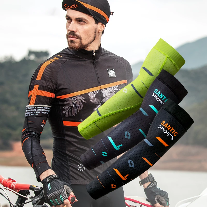 

Santic Cycling arm sleeves for sun protection mangas ciclismo para brazos camping and sports sleeves arms C09080