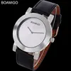 Reloj marca BOAMIGO de cuarzo para hombre, cronógrafo de pulsera con correa de cuero, informal, a la moda, de negocios, funda fina ► Foto 3/6