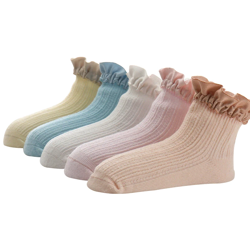 

Spring Autumn Children New Breathable Short Socks Baby Kids Girls Soft Cotton Lace Ruffle Princess Mesh Socks 0 to 10 years
