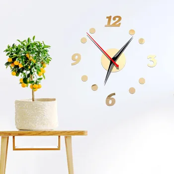 

DIY Clock Style Wall Sticker Mute Clock Wall Art Decal for Home Office J2Y
