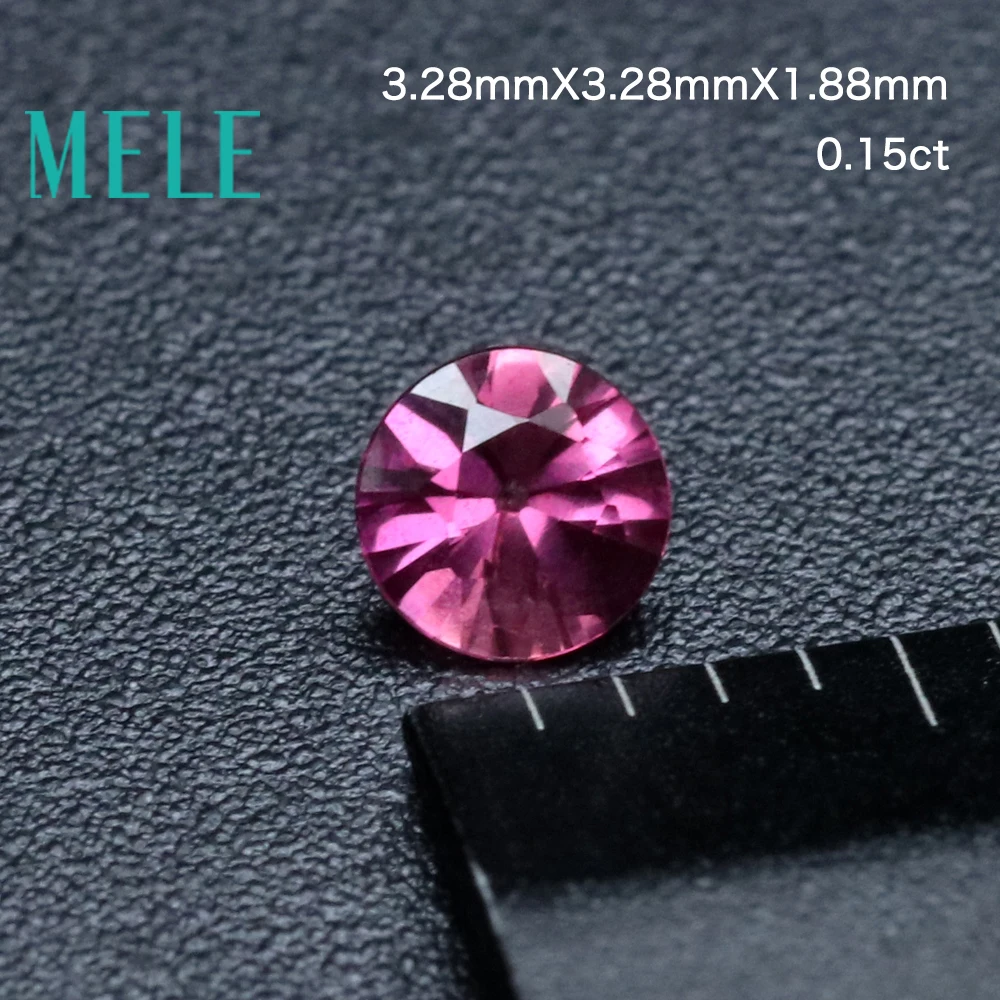 MELE natural red ruby loose gemstone for jewelry DIY making,3.25mm 0.15ct round cut pigeon blood lost stone wiht high quality