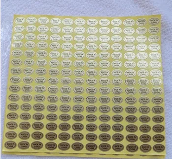 

2017 Retail 8100Pcs/Lot 0.9*1.3cm Golden Oval Sticker Made In China Characters Labels 0.35"x0.51" Waterproof Adhesive Stickers